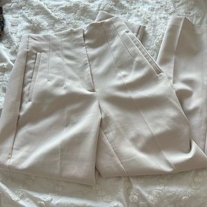 Small ZARA high ride pants oyster white